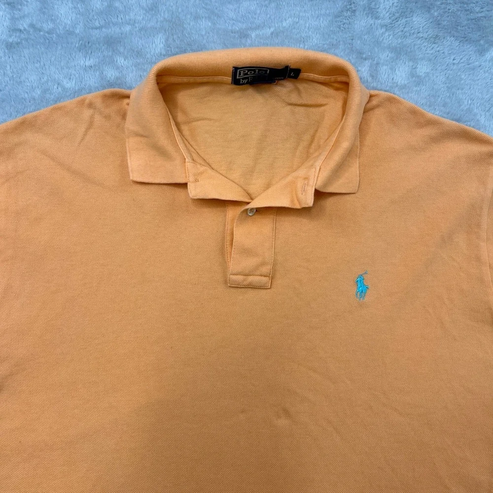 Polo Ralph Lauren Embroidered Pony Polo Shirt Size L Orange Mens Classic Preppy - Picture 2 of 8